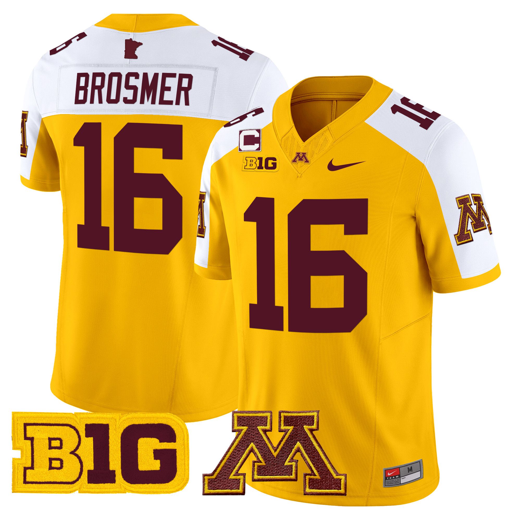 Men Minnesota Golden Gophers #16 Brosmer Yellow Nike 2024 Vapor Limited NCAA Jersey->more ncaa teams->NCAA Jersey